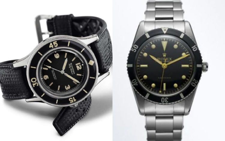 1953年ブランパンのフィフティファゾムスとロレックスのサブマリーナ