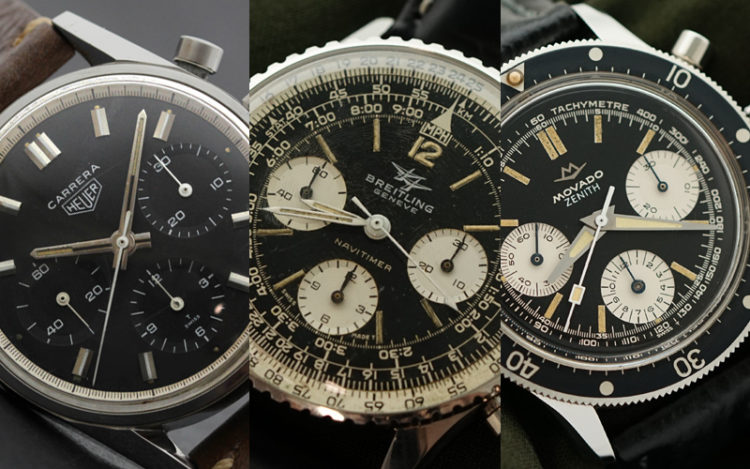クロノグラフ時計。ホイヤー、ブライトリング、ゼニス
