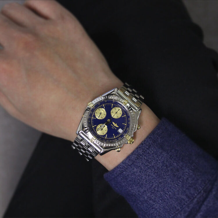 ブライトリング クロノマット ビコロ ref.B13050.1 ブルーサイズ感　着用写真サンプル