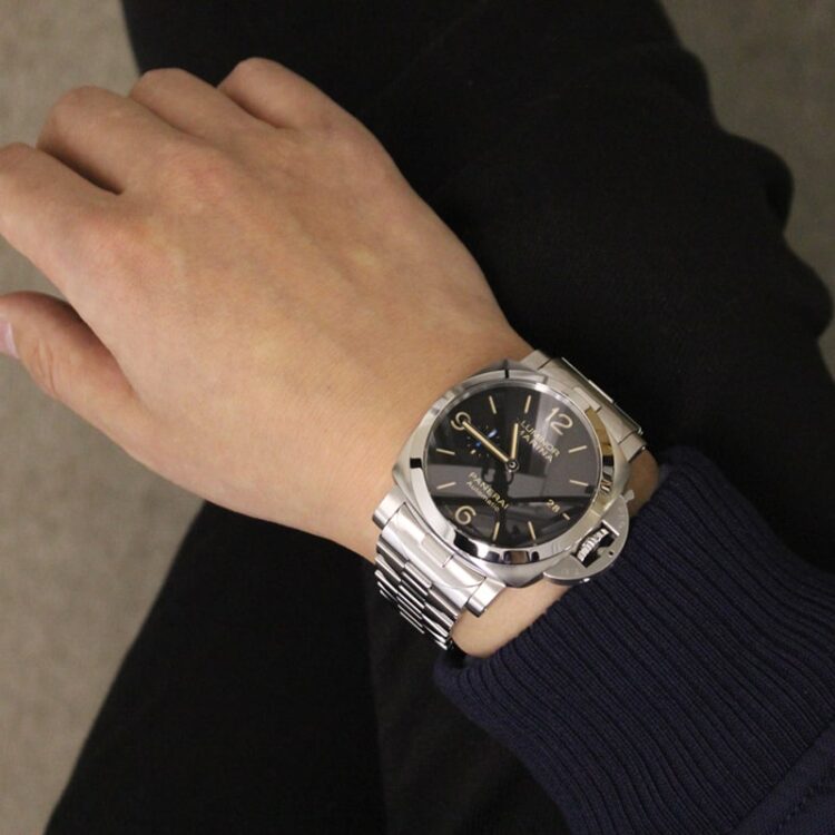 ルミノール 1950 3デイズ オートマティック アッチャイオ ref.PAM00723 ブラック サイズ感　着用写真サンプル