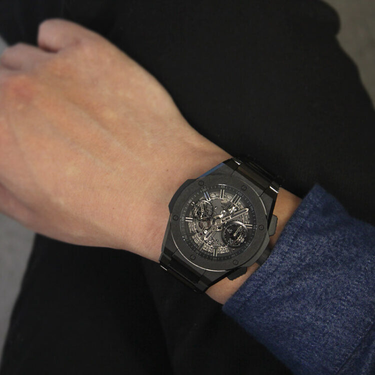 ウブロ ビッグバン インテグラル オールブラック　500本限定 ref.451.CX.1140.CX サイズ感　着用写真サンプル