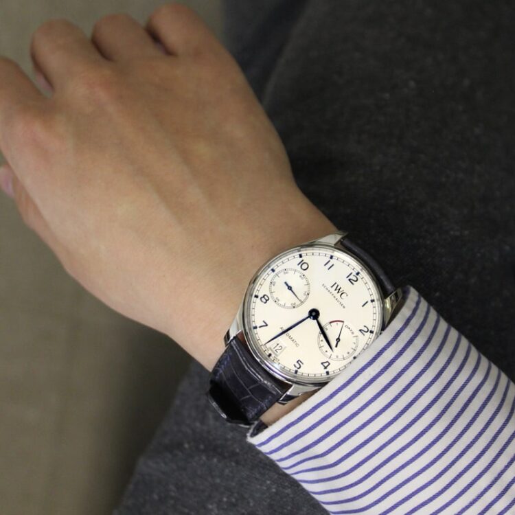 IWC ポルトギーゼ オートマティック ref.IW500705 シルバー サイズ感　着用写真サンプル